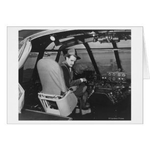 Howard Hughes in Spruce Goose Wooden Flygplan Hälsningskort