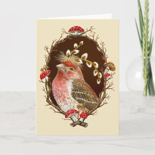 Howard in twig/mushroom gräns-kort tack kort (Framsida)