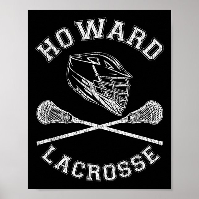 Howard Lacrosse Vintage Distress Retro Lax Poster (Framsidan)