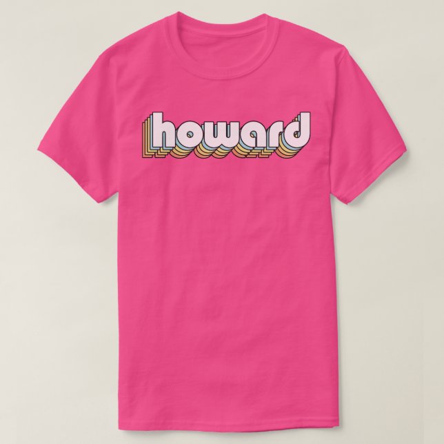 Howard Retro Regbow Typography Faded Stil T Shirt (Design framsida)