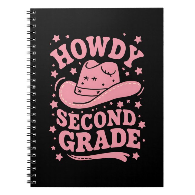 Howdy 2:a Klass Cowboy Cowgirl Back to school Anteckningsbok (Framsidan)