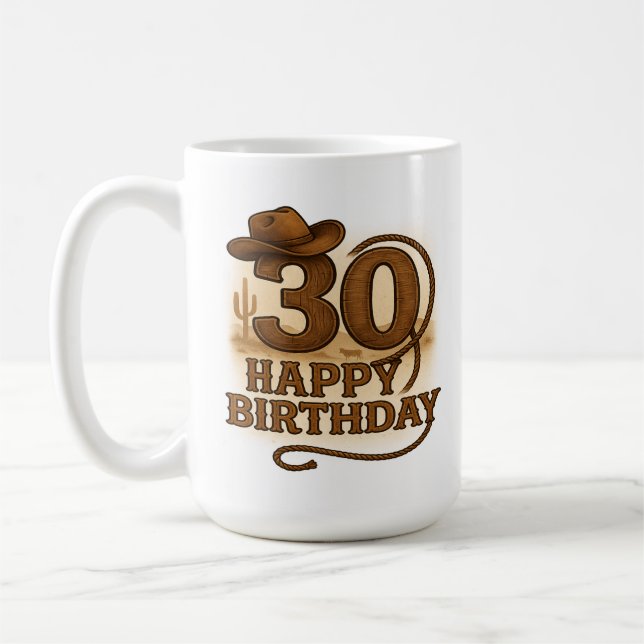 Howdy, 30: Westerna födelsedagen Mugg (Vänster)