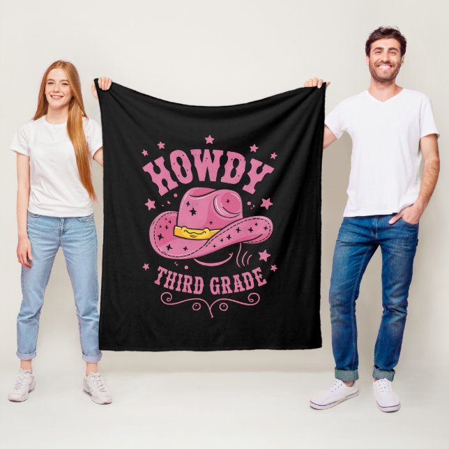 Howdy 3:e Klass Cowboy Cowgirl Back to school Fleecefilt (På plats)