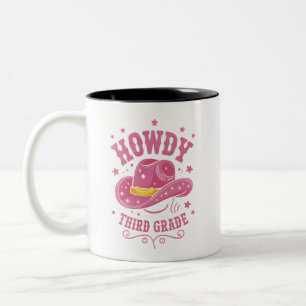 Howdy 3:e Klass Cowboy Cowgirl Back to school Två-Tonad Mugg
