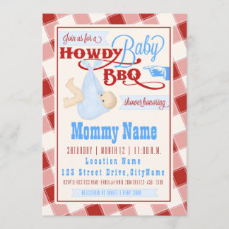 Howdy Baby BBQ! Visningsinbjudan Inbjudningar
