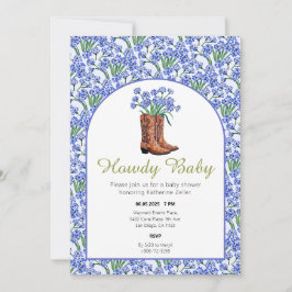 Howdy Baby Bluebonnets Cowboy Western Inbjudningar