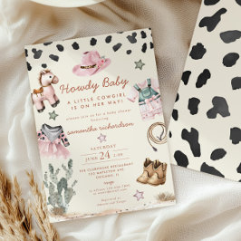 Howdy Baby Little Cowgirl Baby Shower Inbjudningar
