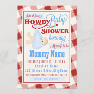 Howdy Baby Western Shower-inbjudan Inbjudningar
