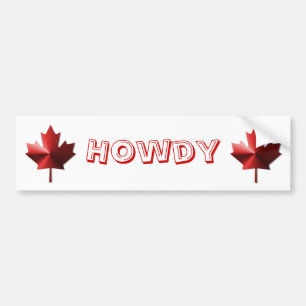 Howdy Canada Flagga Maple Löv Bumper Sticker Bildekal