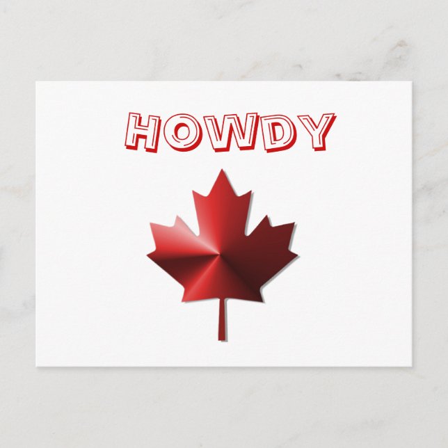 Howdy Canada Flagga Maple Löv vykort (Framsida)