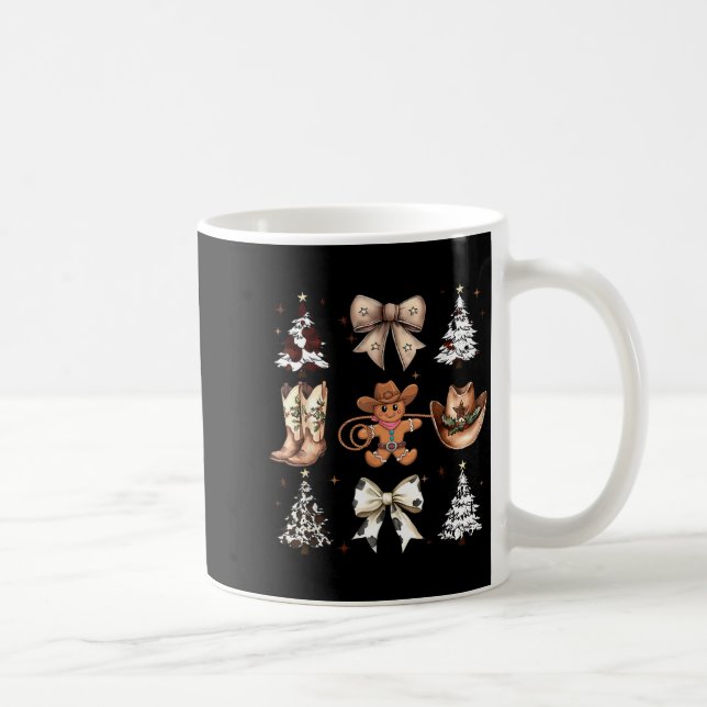 Howdy Christmas Cowboy Cowgirl Gingerbread Coquett Kaffemugg (Höger)