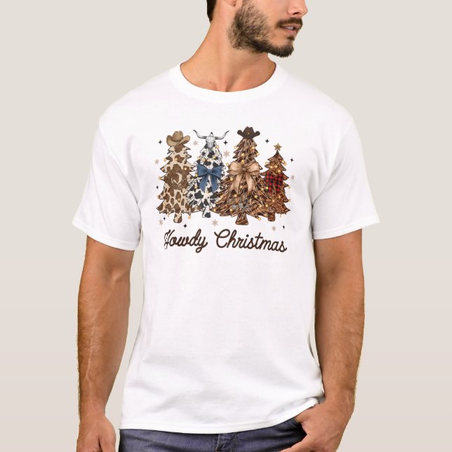 Howdy Christmas, Western Christmas T Shirt (Framsida)