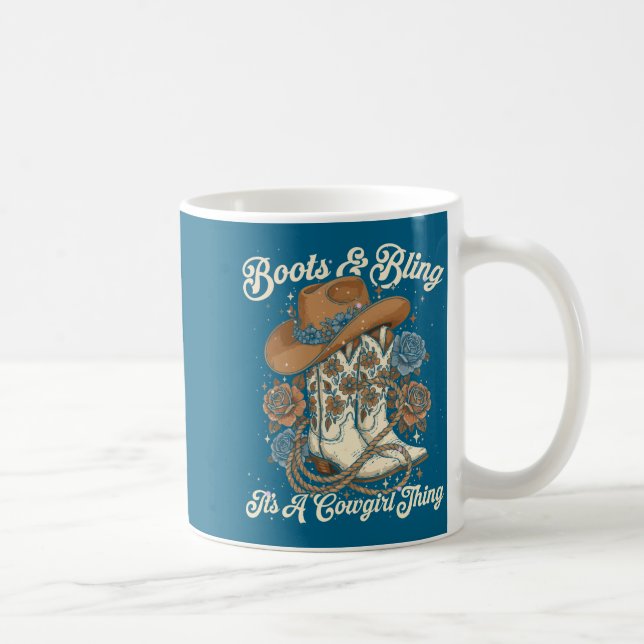 Howdy Country Rodeo Boots &amp; Bling Its A Cowgir Kaffemugg (Höger)