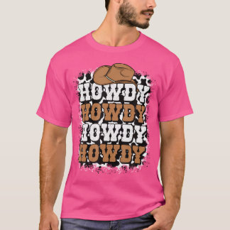 Howdy Cow Skriv ut Westerna Land Cowgirl CowboyTex T Shirt