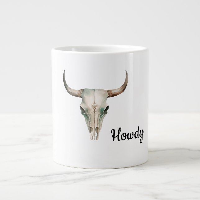 Howdy Cowboy Bullhorns Jumbo Mugg (Framsidan)