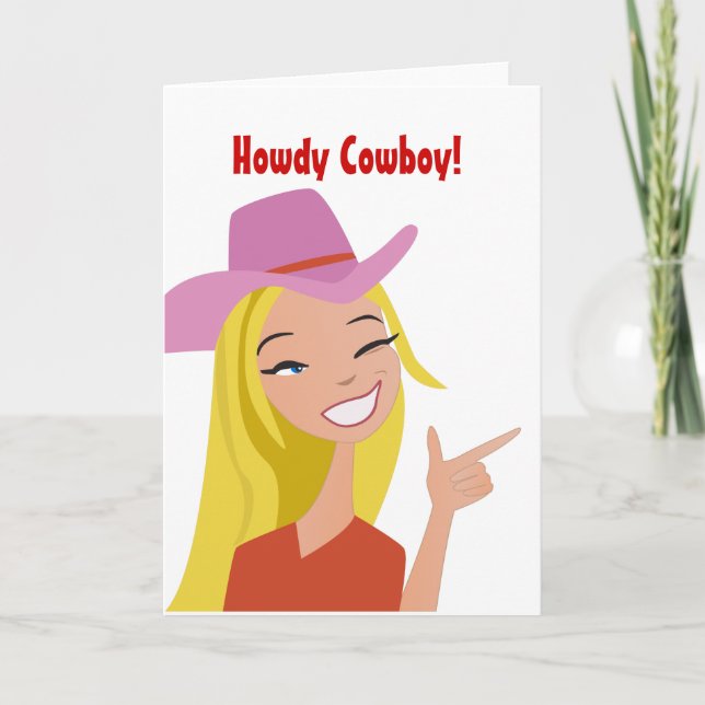 Howdy Cowboy Greeting Card Kort (Framsida)