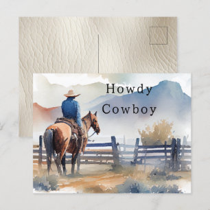 Howdy Cowboy Horse Vykort