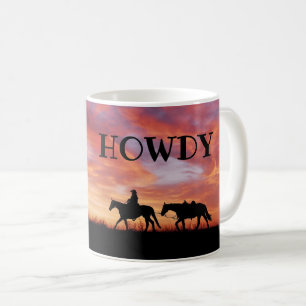 Howdy Cowboy Horse Westernare Himlar Kaffemugg