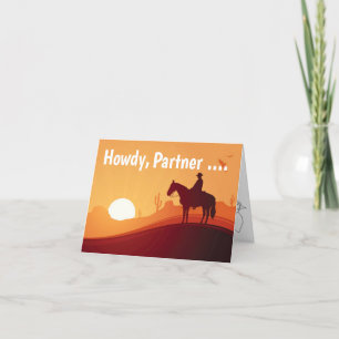 Howdy Cowboy Humor Westerna födelsedagskort Helgkort
