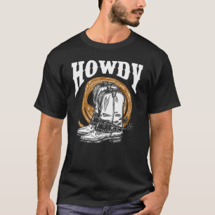 Howdy Cowboy Vilda western Lasso Bots Rodeo T Shirt