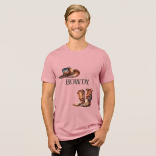Howdy CowboyBoots och Hat T Shirt