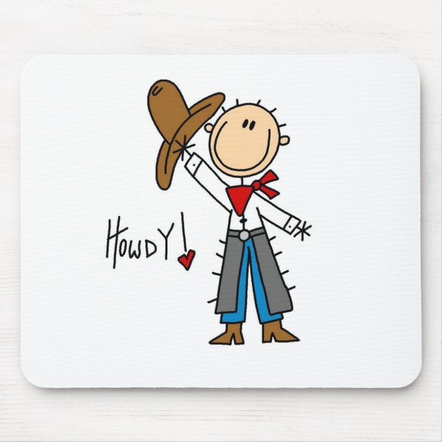 Howdy! Cowboystick figur Mousepad Musmatta (Framsidan)