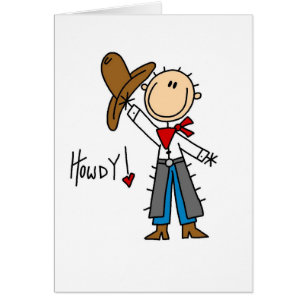 Howdy! Cowboystick figurkort Hälsningskort