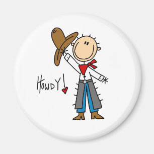Howdy! Cowboystick figurmagnet Magnet