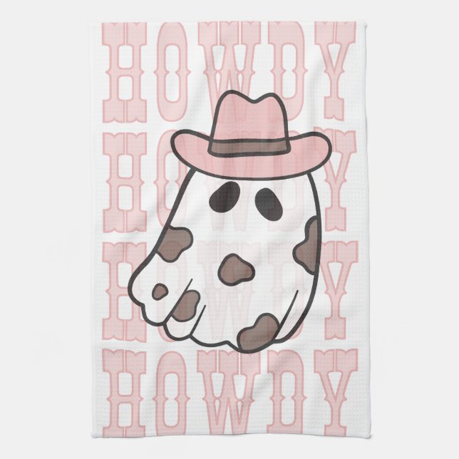 Howdy Cowgirl Halloween Cute kökshandduk (Vertikal)