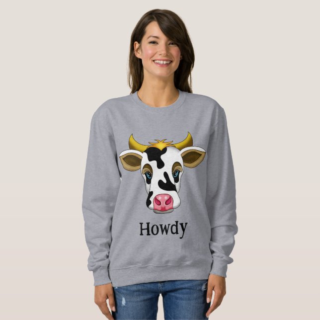 Howdy | Cute Cow T Shirt (Hel framsida)