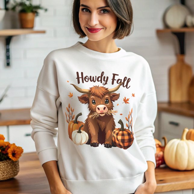 Howdy Fall Highland Cow Fall Autumn Thanksgiving T Shirt (Skapare uppladdad)