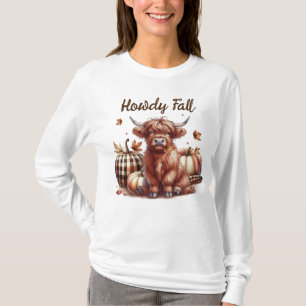 Howdy Fall Highland Cow T Shirt