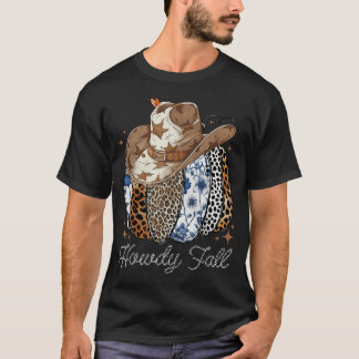 Howdy fall pumpkin med Cowboy Hat Leopard T Shirt