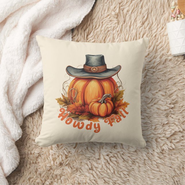 Howdy Fall - Rustic Autumn Vibes Kudde (Filt)