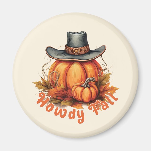 Howdy Fall - Rustic Autumn Vibes Magnet (Framsidan)