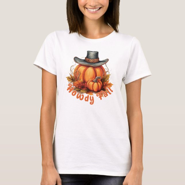 Howdy Fall - Rustic Autumn Vibes T Shirt (Framsida)