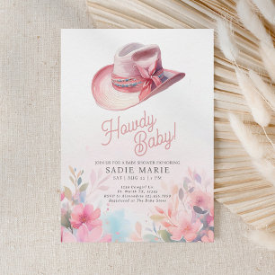Howdy Flicka Western Baby Shower-inbjudan Inbjudningar
