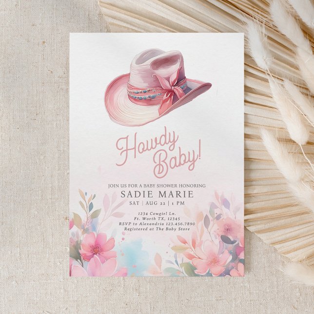 Howdy Flicka Western Baby Shower-inbjudan Inbjudningar (Skapare uppladdad)