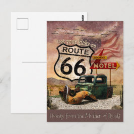 Howdy från Mor på vykort för vägar