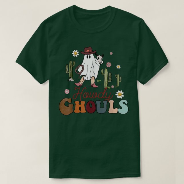 Howdy Ghouls, Spooky Ghost, Dam Ghost Cowboy, Hal T Shirt (Design framsida)