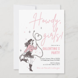 Howdy Girls Galentine’s Party Invitation Inbjudningar
