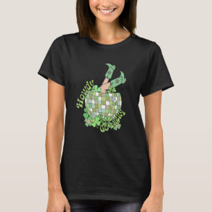 Howdy Go Lucky Disco Boll Shamrock Irish St.Patric T Shirt