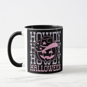 Howdy Halloween Pumpkin Cowboy Hat Black Halloween Mugg