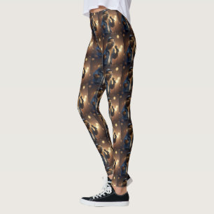 "Howdy Harmonics: Denim-Clad Capybara Crooner" Leggings