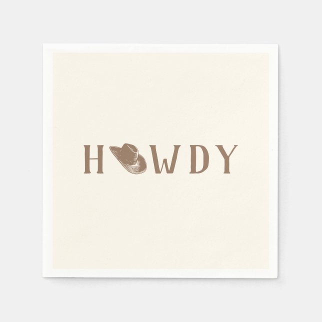 Howdy Hat My First Rodeo Birthday Neutral Party Pappersservett (Framsidan)