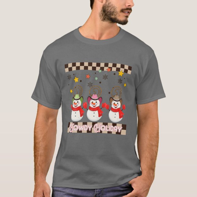 Howdy Helgdag jul Retro jul jul Snögubbe St T Shirt (Framsida)
