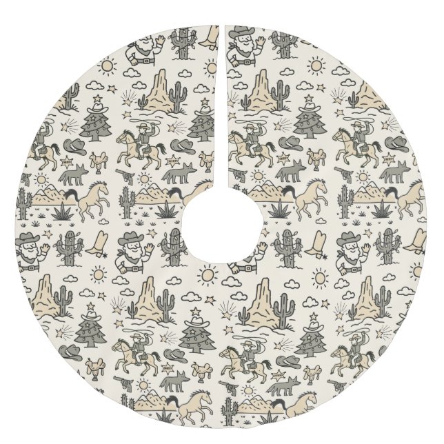 Howdy Helgdagar Cowboy Westernare Hand plockade Julgransmatta Borstad Polyester (Framsidan)