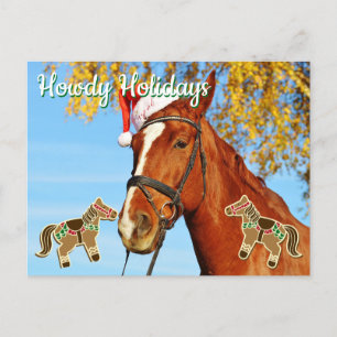 Howdy Helgdagars - Anpassade Horse jul Vykort
