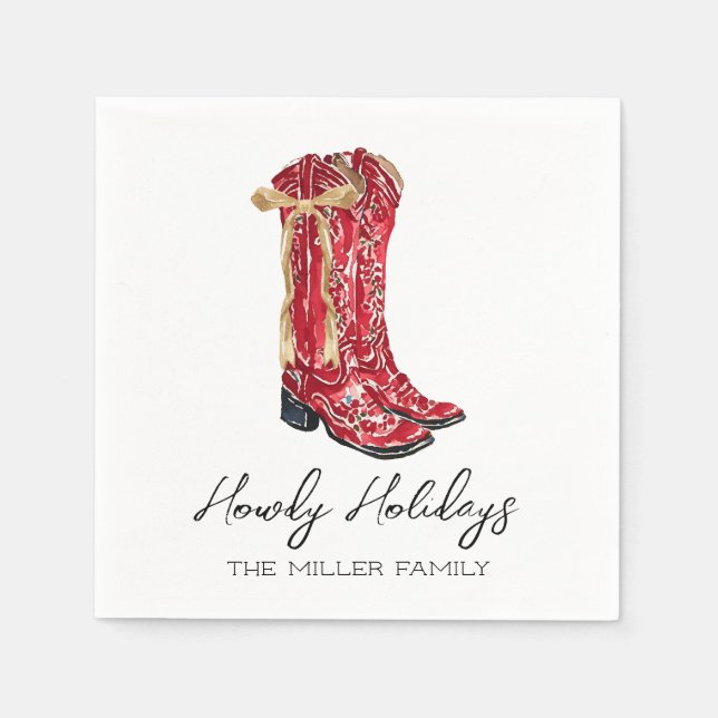 Howdy Helgdagars Cowgirl Pappersservett (Framsidan)