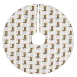 Howdy Helgdagars jul Ljus Cowboy Boot Julgransmatta Borstad Polyester